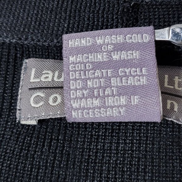 Laura Leigh Womens Black Silk Minimalist Business Casual Work Cardigan Sweater L - Picture 9 of 9